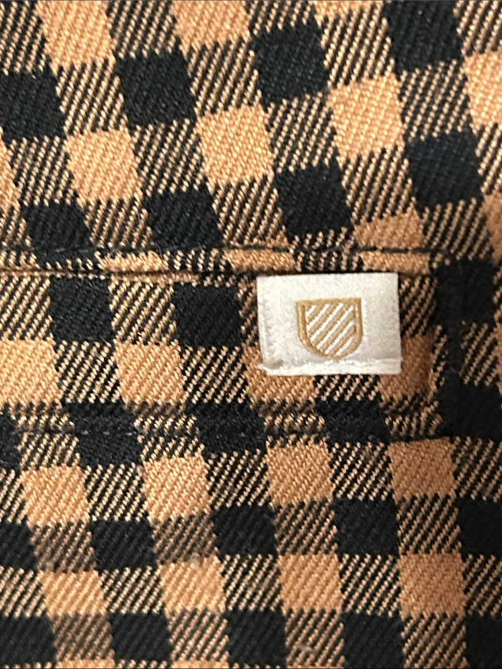 đ©BRIXTON High-Waist Gingham Plaid Shorts in Tan and Black size 26 GUC - Picture 6 of 10